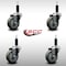 Service Caster 3.5'' SS Gray Poly Wheel Swivel 1'' Expanding Stem Caster Set, 4PK SCC-SSEX20S3514-PPUB-1-4 - alternate 3